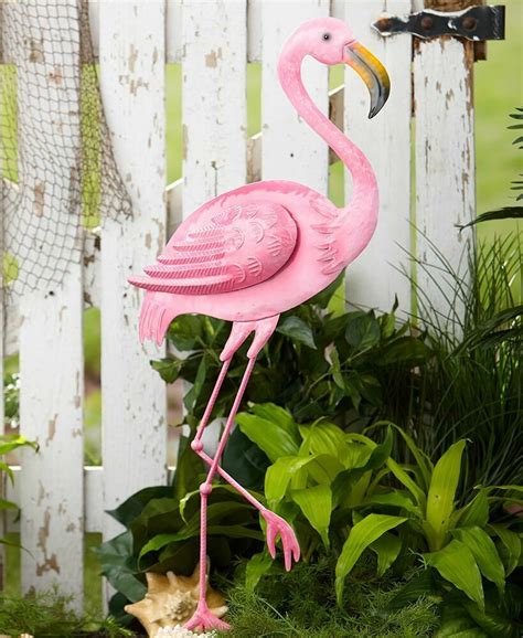 Metal Pink Flamingo Sculpture Large Realistic Garden Art Lawn Decor Statue T Flamingo