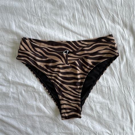 Brown And And Tiger Stripe Bikini Bottom New Depop