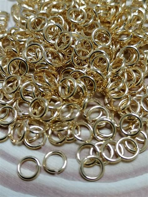 K Gold Plated Jump Rings For Jewelry Making Mm Mm Etsy