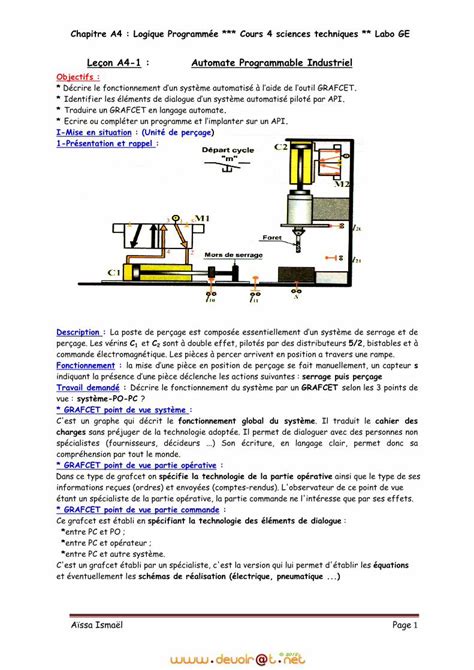 PDF Leçon A4 1 Automate Programmable Industriel download