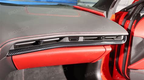 Carbon Fiber Inner Control Dashboard Cover Trims For Corvette C8 2020