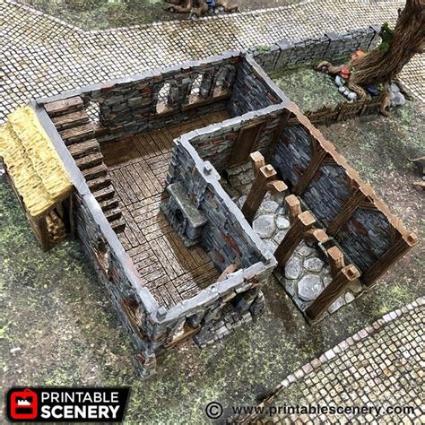 Dnd Port Winterdale Tavern Village Tabletop Scatter Terrain Etsy