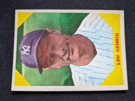 Fleer Baseball Greats Lou Gehrig Hof New York Yankees Vg