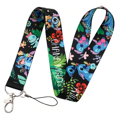 Disney New Pc Disney Stitch Lanyards Keys Neck Strap For Card Badge