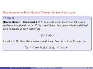 Some Fundamental Theorems In Banach Spaces And Hilbert Spaces Ppt