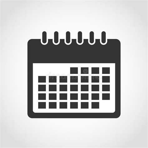Calendar Icon. Black and White Calendar Stock Illustration