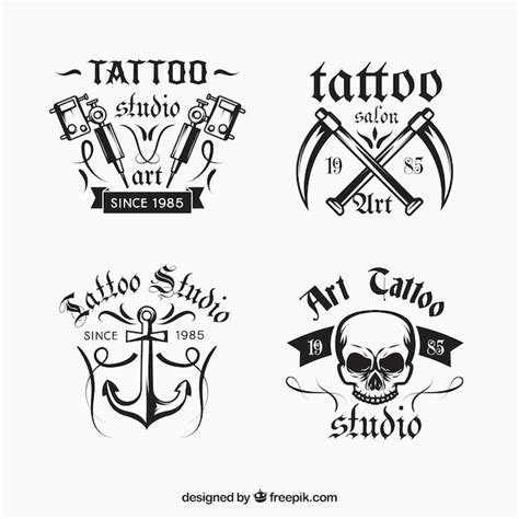 Colección de logos de tatuaje Vector Gratis