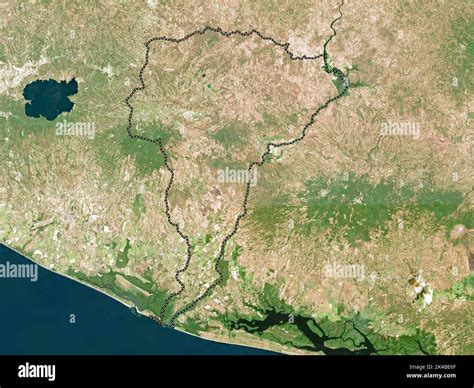 San Vicente, department of El Salvador. High resolution satellite map ...