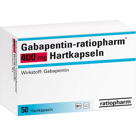 Gabapentin Ratiopharm® 400 Mg Hartkapseln Ratiopharm Gmbh