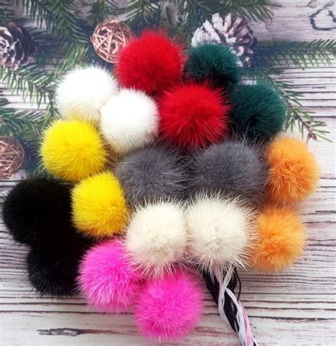 Mink Fur Pom Pom Set Pcs Pompons Real Fur Pom Pom Fur Pom Pom Fur