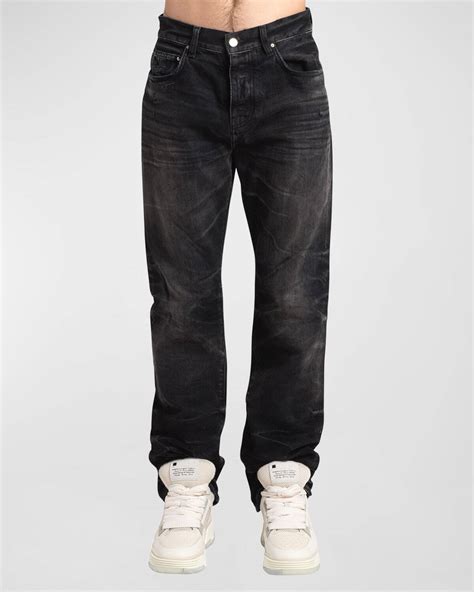 Buy Amiri Stacked Straight Leg Jeans Faded Blac At 51 Off Editorialist