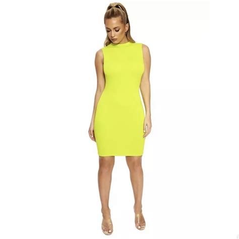 Naked Wardrobe New Lime Neon Mini Dress Gem