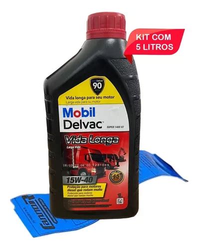 Oleo 15w40 Mobil Delvac Super 1400 V2 Vida Longa 5 Litros Frete grátis