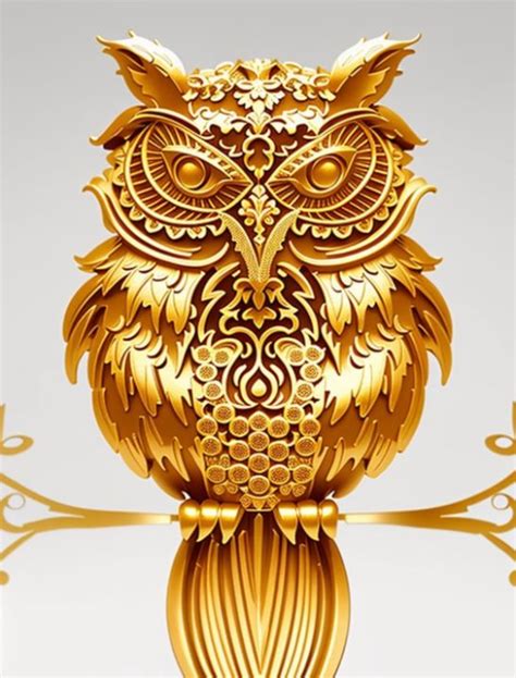 Golden Owl Sena Digital Art Animals Birds And Fish Birds Owls