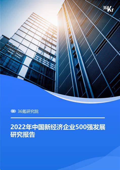 36氪研究院：2022年中国新经济企业500强发展研究报告 先导研报