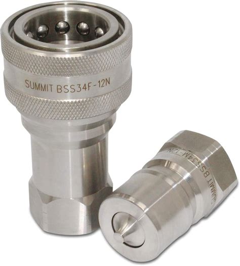 3 4 NPT ISO 7241 B Stainless Steel Quick Disconnect Hydraulic Coupler