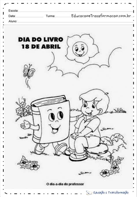 Atividades sobre o Dia do Livro Colorir Educação e Transformação