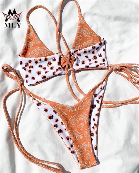 Mly Design Print Girls Bikini Triangle Sexy Micro Bikinis Women