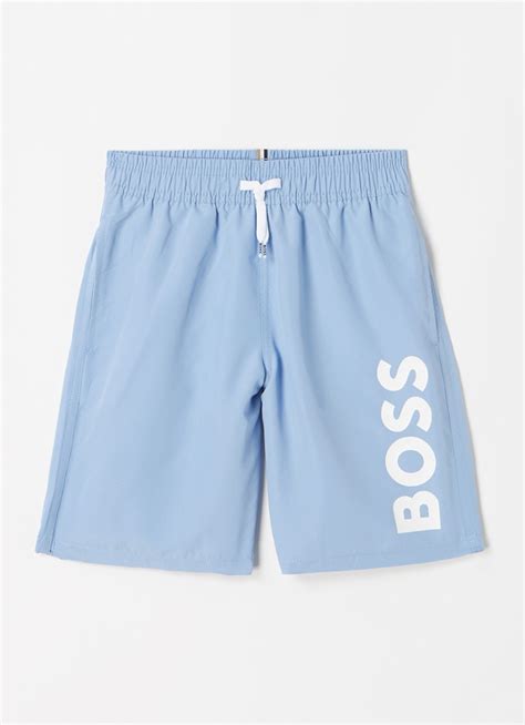 Hugo Boss Zwembroek Met Logoprint • Lichtblauw • De Bijenkorf