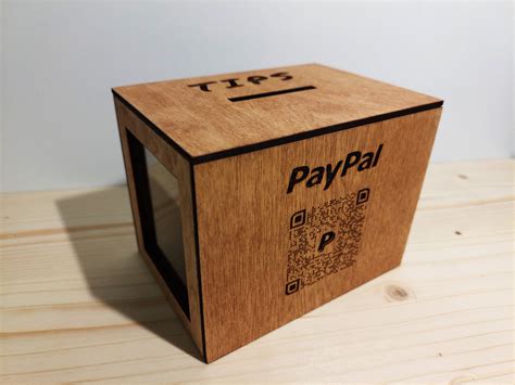 Personalized Wooden Qr Code Tipping Box Custom Made Money Etsy