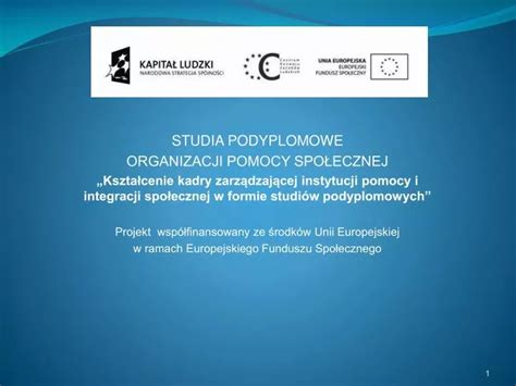 PPT STUDIA PODYPLOMOWE ORGANIZACJI POMOCY SPOŁECZNEJ PowerPoint