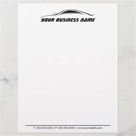 cool car outline auto repair business letterhead zazzleca