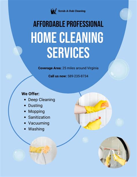 Free Cleaning Service Flyer Template Word Template Venngage