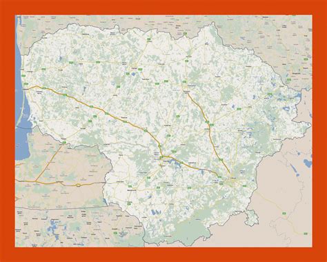 Road map of Lithuania | Maps of Lithuania | Maps of Europe | GIF map ...