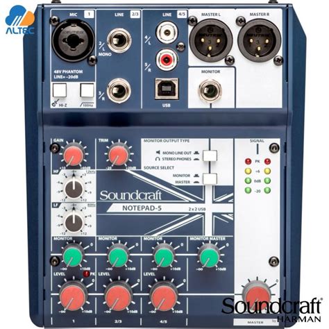 Soundcraft NOTEPAD 5 Mezcladora De 5 Entradas 1 Entradas XLR