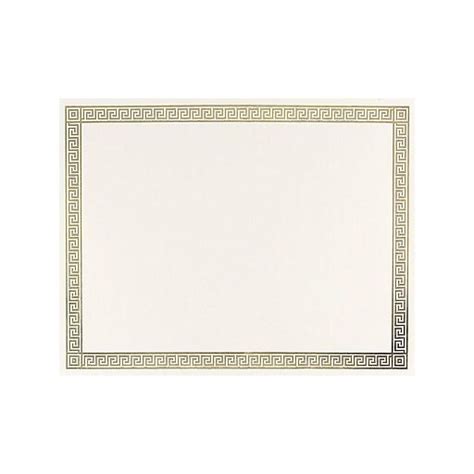 Great Papers Channel Border Foil Certificates, 8.5" x 11", Beige/Gold ...