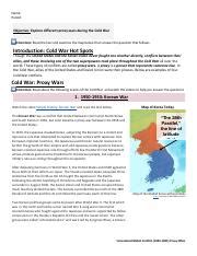 Cold War-Proxy Wars Activity.pdf - Name: Period: Objective: Explore ...