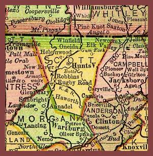 Scott Co, TN 1895 Map