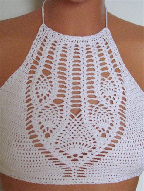 Halter Top High Neck Bikini Top Festival Crop Top Sexy Etsy