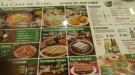 Carta del restaurante La Casa del Toño en Plaza Aragón, Ecatepec, Av ...