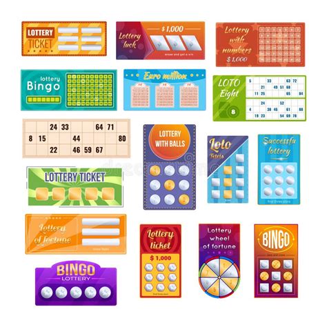 Lottery Tickets Bingo Lotto Roulette Balls With Numbers Drawing