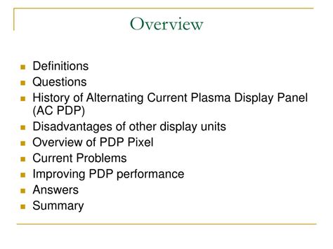 Ppt Plasma Display Panel Powerpoint Presentation Free Download Id