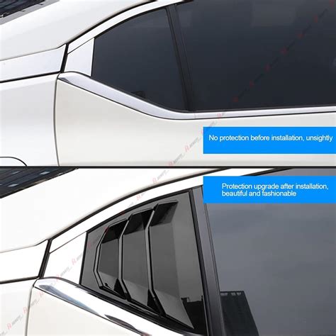 Gloss Black Rear Window Louver Vent Shutter Cover Trim For Nissan Sent