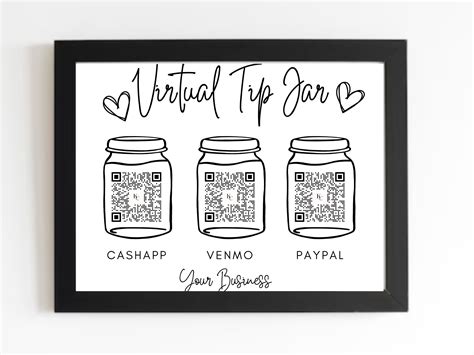 Virtual Tip Jar Sign Virtual Tip Jar Template QR Code Sign - Etsy