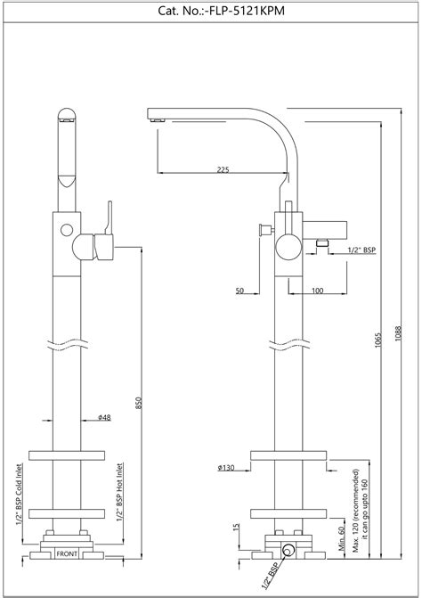 Florentine Prime Bathtub Floor Mount Spout Mixer Jaquar Global