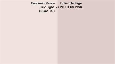 Benjamin Moore First Light 2102 70 Vs Dulux Heritage Potters Pink