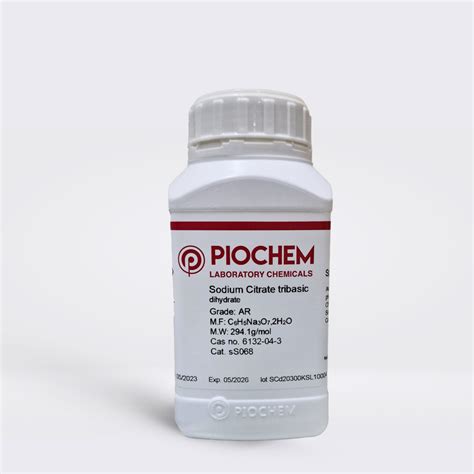 Sodium Citrate Tribasic 500gm Piochem Store