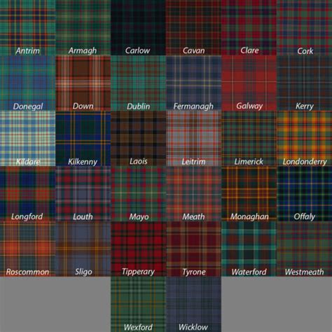 Irish County Tartan Scarf - 8oz Spring Weight Premium Wool