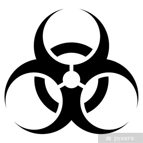 Sticker Black And White Biohazard Sign PIXERS UK