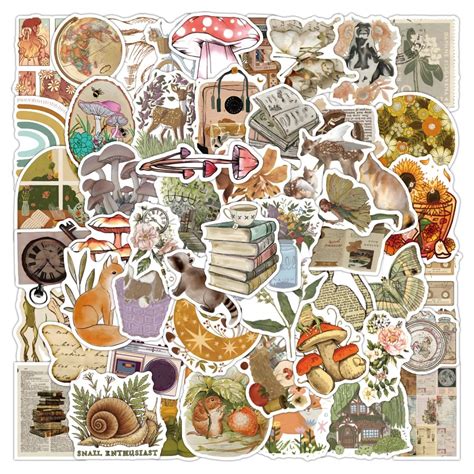 112pcs Vintage Aesthetic Stickers Cottagecore Cute Retro Journaling