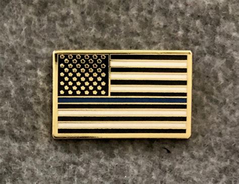 US "Thin Blue Line" Flag Lapel Pin - Fratline Emblematics