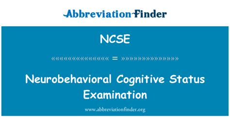 Ncse Significa Examen De Estado Cognitivo Neuroconductuales