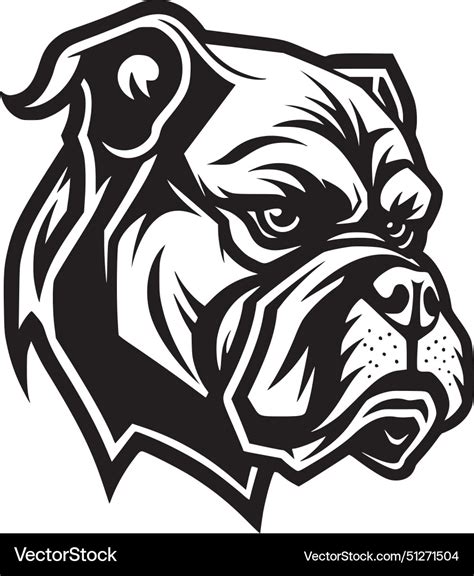 Bulldog - black and white isolated icon Royalty Free Vector