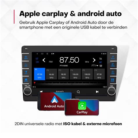 Boscer Autoradio Din Universeel Android Apple Carplay