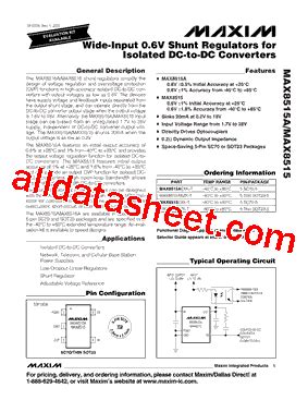 MAX8515EXK T Datasheet PDF Maxim Integrated Products