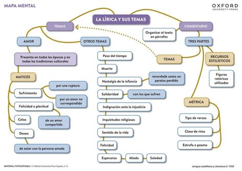 2 ESO Unidad 10 Mapa mental La lírica y sus temas PPT